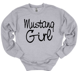 Mustang Girl Youth and Adult Unisex T-Shirt or Sweatshirt
