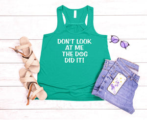Don't Look at Me The Dog Did It Youth Racerback Flowy Tank Top