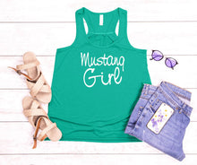 Load image into Gallery viewer, Mustang Girl Youth Racerback Flowy Tank Top