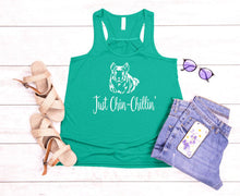 Load image into Gallery viewer, Just Chinchillin Youth Racerback Flowy Tank Top