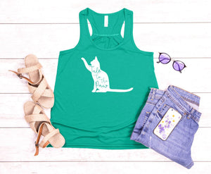 Talk to the Paw Cat Youth Racerback Flowy Tank Top