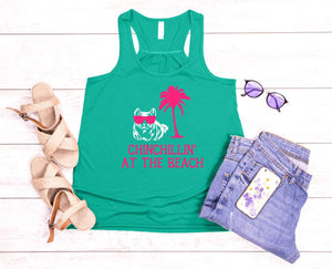 Chinchillin' at the Beach Youth Racerback Flowy Tank Top