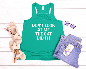 Don't Look at Me The Cat Did It Youth Racerback Flowy Tank Top