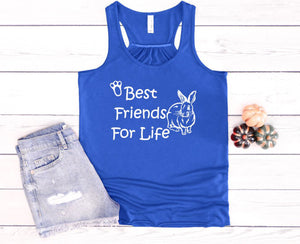Best Friends for Life Rabbit Women Flowy Racerback Tank Top