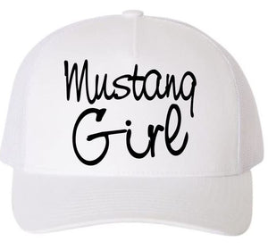 Mustang Girl Adult 5 Panel Baseball Cap