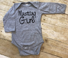 Load image into Gallery viewer, Mustang Girl Infant Bodysuit and Toddler Apparel