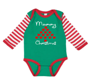 Paw Print Christmas Tree Infant Bodysuit & Toddler T Shirt & Sweatshirt