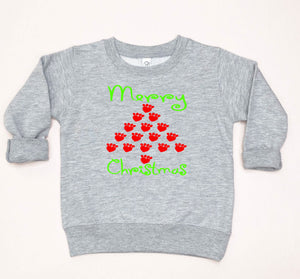 Paw Print Christmas Tree Infant Bodysuit & Toddler T Shirt & Sweatshirt