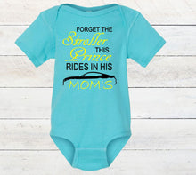 Load image into Gallery viewer, Forget the Stroller This Prince Rides in His Mom&#39;s (any name) Mustang (Choice of car) Infant Bodysuit