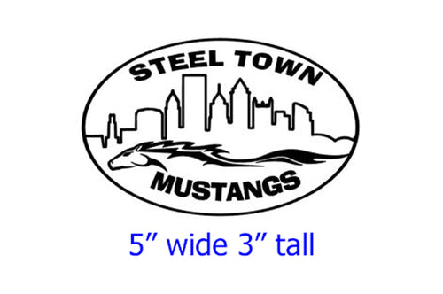 Steel Town Mustang Car Decals Several Sizes & Colors Available