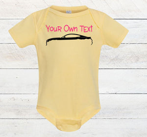 Your Own Text Mustang (Choose your Car) Infant Bodysuit