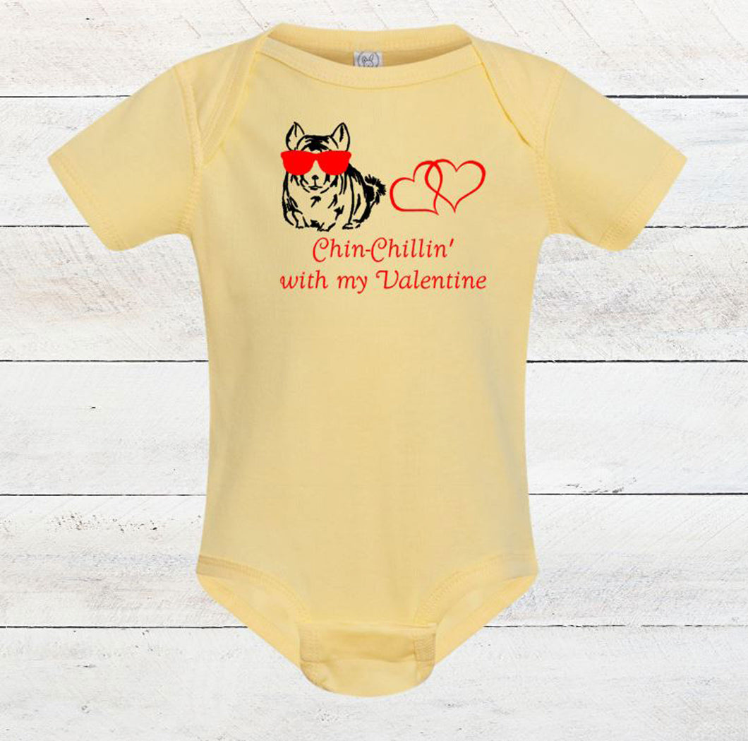 ChinChillin with my Valentine Infant Bodysuit & Toddler T Shirt