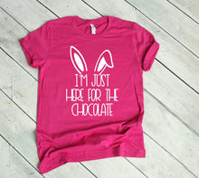Load image into Gallery viewer, I&#39;m Just Here for the Chocolate Easter Youth &amp; Adult T-Shirt