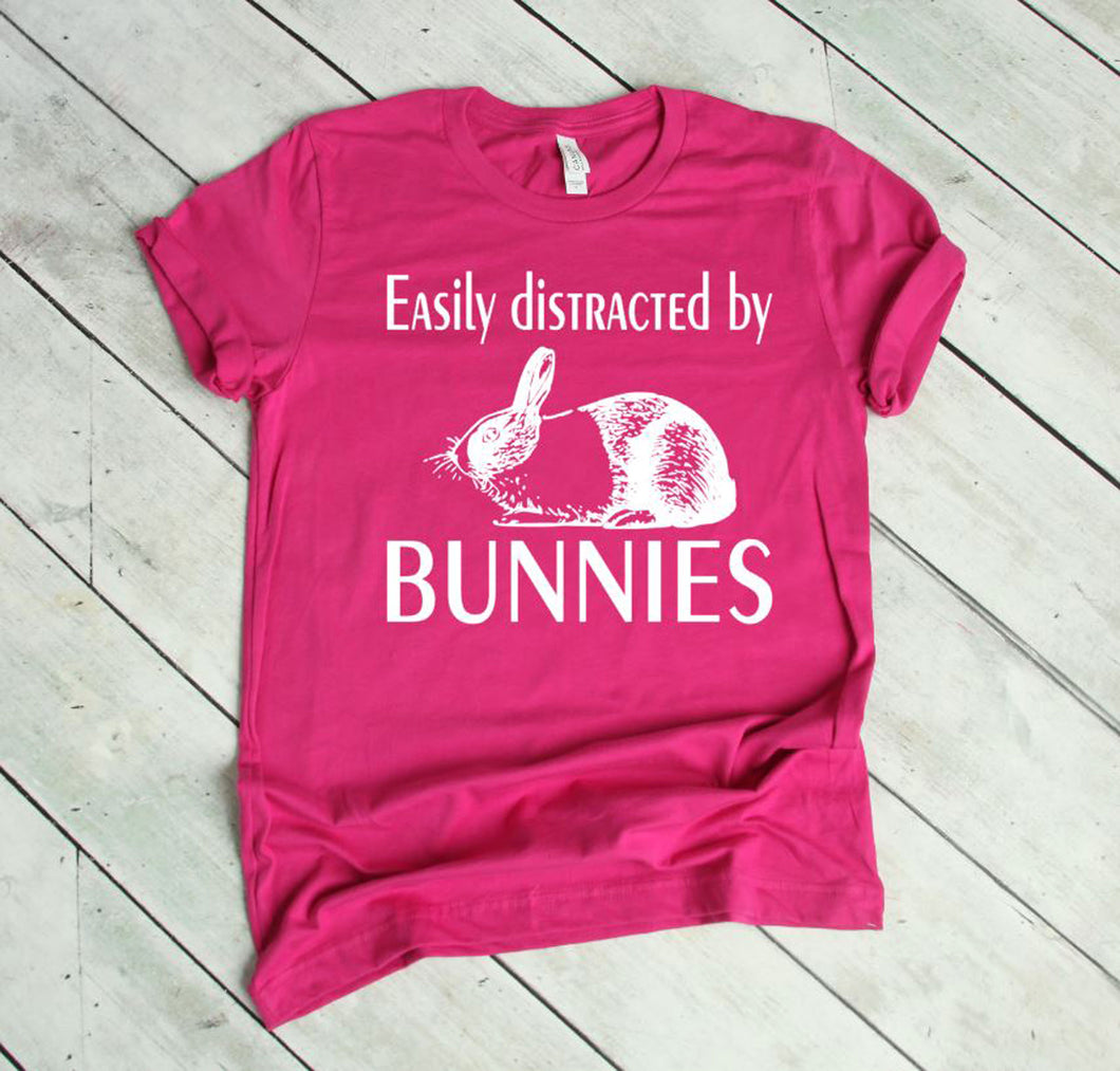 Easily Distracted by Bunnies Youth & Adult Unisex T-Shirt