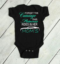 Load image into Gallery viewer, Forget the Carriage This Princess Rides in Her Mom&#39;s (any name) Mustang (your choice of car) Infant Bodysuit