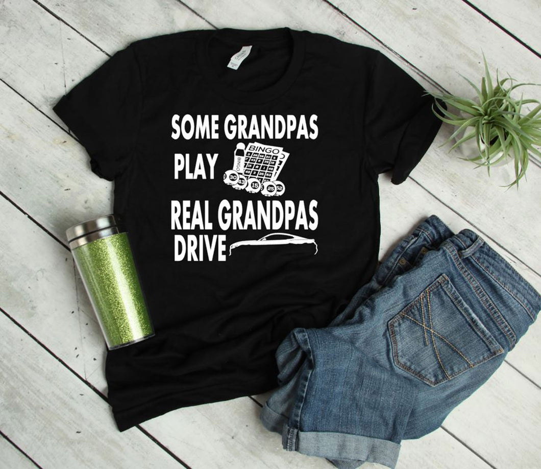 Real Grandpas Drive Mustangs Adult Unisex T-Shirt