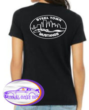 Load image into Gallery viewer, Steel Town Mustang Ladies Fitted V Neck T Shirt