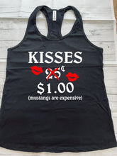 Load image into Gallery viewer, ***CLEARANCE*** Kisses Mustangs are Expensive Women Racerback Tank Top ***CLEARANCE***