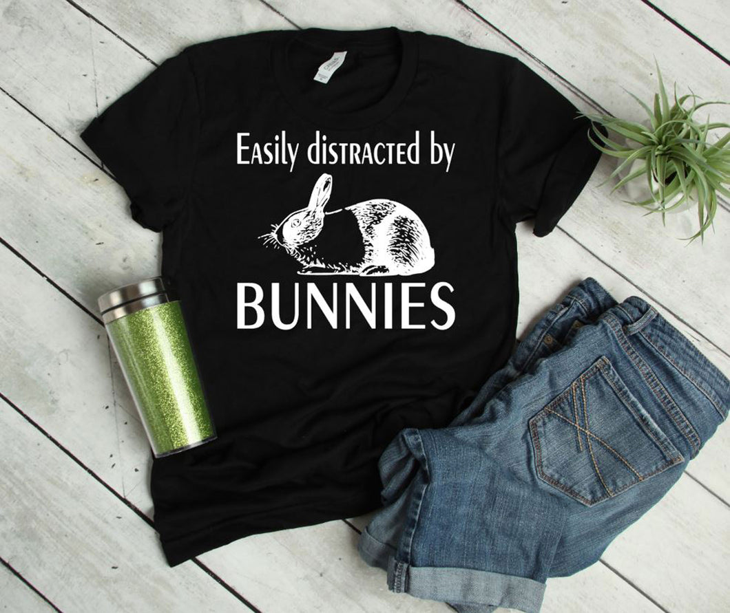 Easily Distracted by Bunnies Youth & Adult Unisex T-Shirt & Sweatshirt