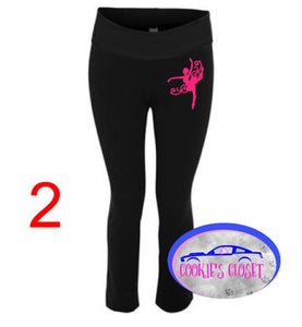 ***CLEARANCE*** Ladies Yoga Pants with your choice of dancer