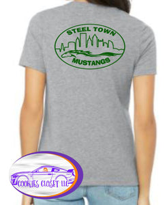 Steel Town Mustang Ladies Fitted Neutral-Colored T Shirts