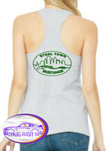 Load image into Gallery viewer, Steel Town Mustang Ladies Racerback Neutral-Colored Tank Tops