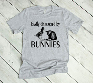 Easily Distracted by Bunnies Youth & Adult Unisex T-Shirt