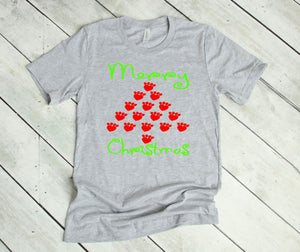 Paw Print Christmas Tree Youth & Adult T Shirt & Sweatshirt