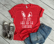 Load image into Gallery viewer, I&#39;m Just Here for the Chocolate Easter Youth &amp; Adult T-Shirt