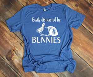 Easily Distracted by Bunnies Youth & Adult Unisex T-Shirt