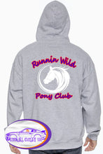 Load image into Gallery viewer, Runnin Wild Pony Club Gray T Shirt or Pullover Hoodie Logo