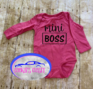 ***CLEARANCE*** Mini Boss Infant Pink Long Sleeve Bodysuit Ready to Ship