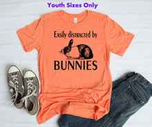 Load image into Gallery viewer, Easily Distracted by Bunnies Youth &amp; Adult Unisex T-Shirt