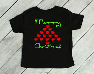 Paw Print Christmas Tree Infant Bodysuit & Toddler T Shirt