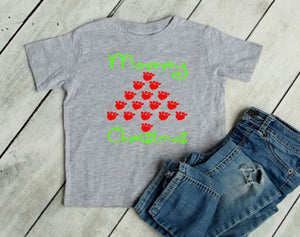 Paw Print Christmas Tree Infant Bodysuit & Toddler T Shirt