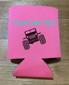 Your Own Text Insulated Can Beverage Holder